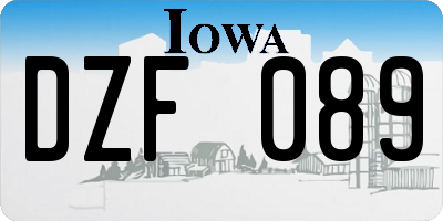 IA license plate DZF089