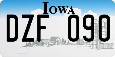 IA license plate DZF090