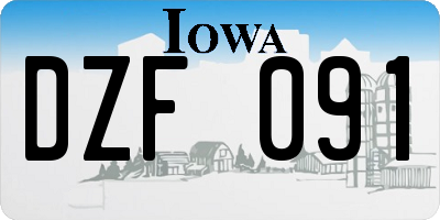 IA license plate DZF091