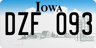 IA license plate DZF093