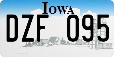 IA license plate DZF095