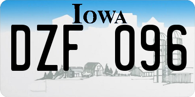 IA license plate DZF096