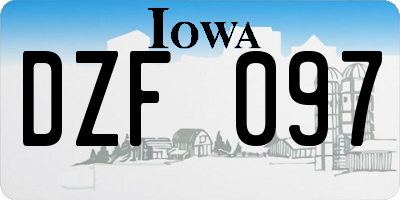 IA license plate DZF097