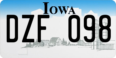 IA license plate DZF098