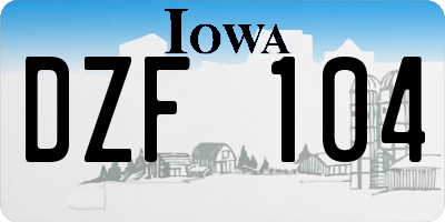 IA license plate DZF104