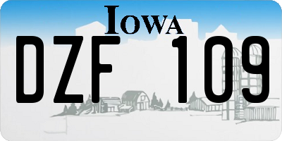 IA license plate DZF109