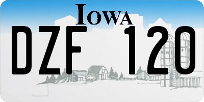 IA license plate DZF120