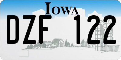 IA license plate DZF122