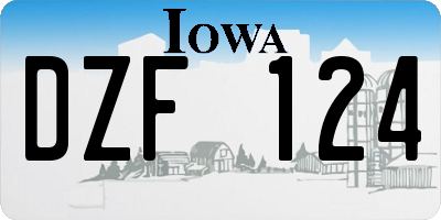 IA license plate DZF124