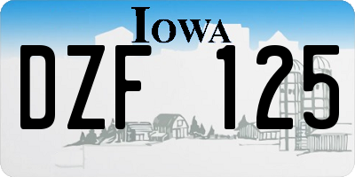 IA license plate DZF125