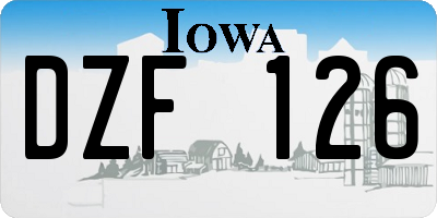 IA license plate DZF126