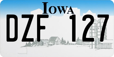 IA license plate DZF127