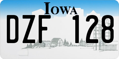 IA license plate DZF128