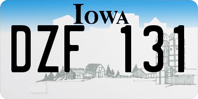 IA license plate DZF131