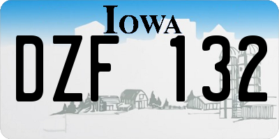 IA license plate DZF132