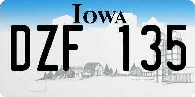 IA license plate DZF135