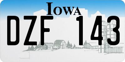 IA license plate DZF143