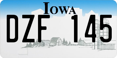 IA license plate DZF145