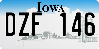 IA license plate DZF146