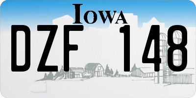 IA license plate DZF148