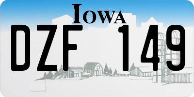 IA license plate DZF149