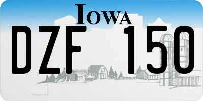 IA license plate DZF150