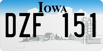 IA license plate DZF151