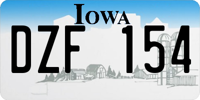 IA license plate DZF154
