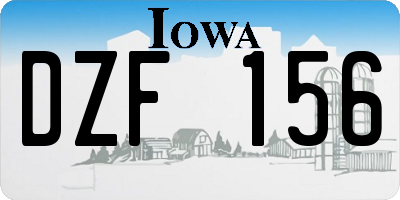 IA license plate DZF156