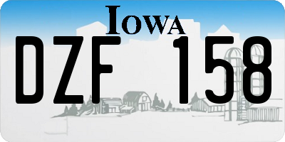 IA license plate DZF158