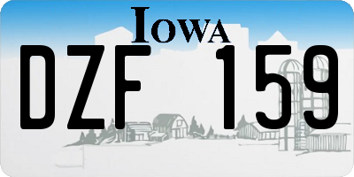 IA license plate DZF159