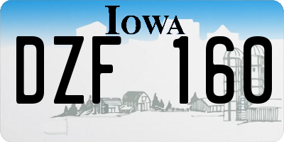 IA license plate DZF160