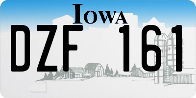 IA license plate DZF161