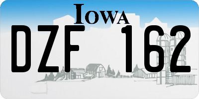 IA license plate DZF162