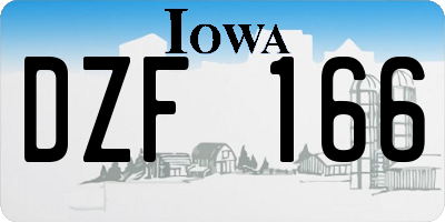 IA license plate DZF166