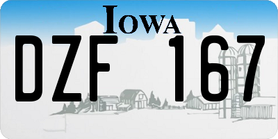 IA license plate DZF167