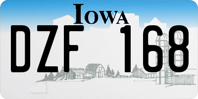 IA license plate DZF168