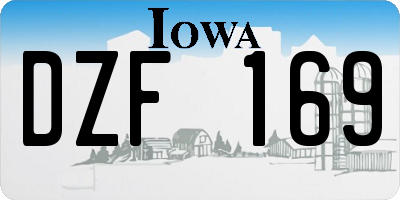 IA license plate DZF169