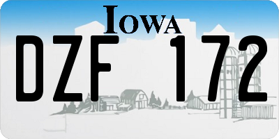 IA license plate DZF172