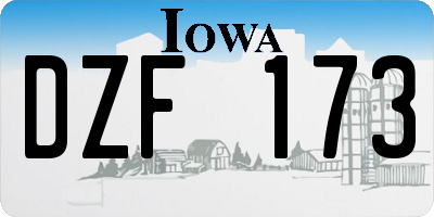 IA license plate DZF173