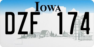 IA license plate DZF174