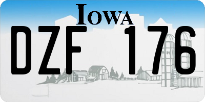 IA license plate DZF176