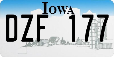 IA license plate DZF177