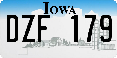 IA license plate DZF179