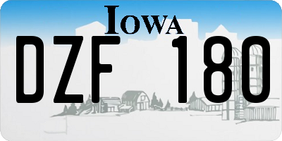IA license plate DZF180
