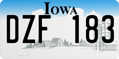 IA license plate DZF183