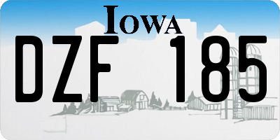 IA license plate DZF185