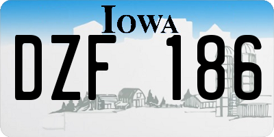 IA license plate DZF186