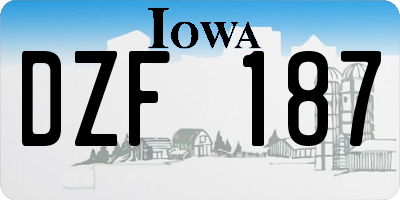 IA license plate DZF187