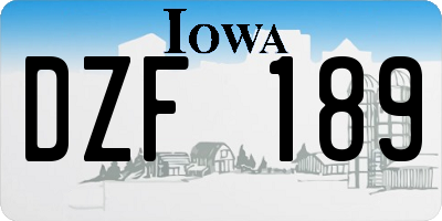 IA license plate DZF189